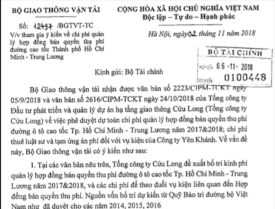 Đầu tư - Yếu thế trong vụ kiện với công ty Yên Khánh, bộ GTVT 'kéo' bộ Tài chính vào cuộc (Hình 2).