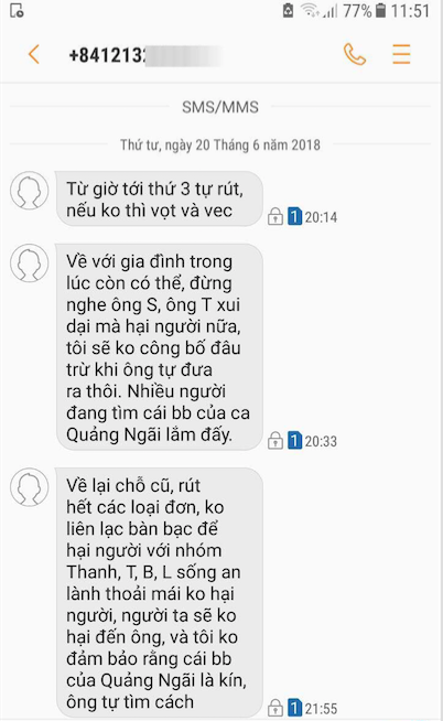 Tin nhanh - Hé lộ tin nhắn đe doạ người tố cáo ông Mai Tuấn Anh, Chủ tịch VEC