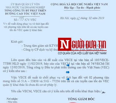 Tin nhanh - VEC thừa nhận việc từ chối phục vụ 2 ô tô vĩnh viễn là chưa đủ cơ sở pháp lý (Hình 2).