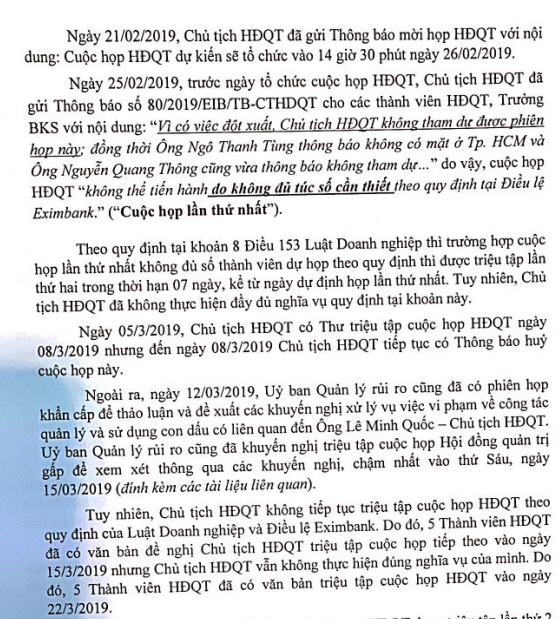 Tài chính - Ngân hàng - 3 lý do Eximbank khiếu nại việc tạm dừng bổ nhiệm Chủ tịch HĐQT Lương Thị Cẩm Tú (Hình 2).