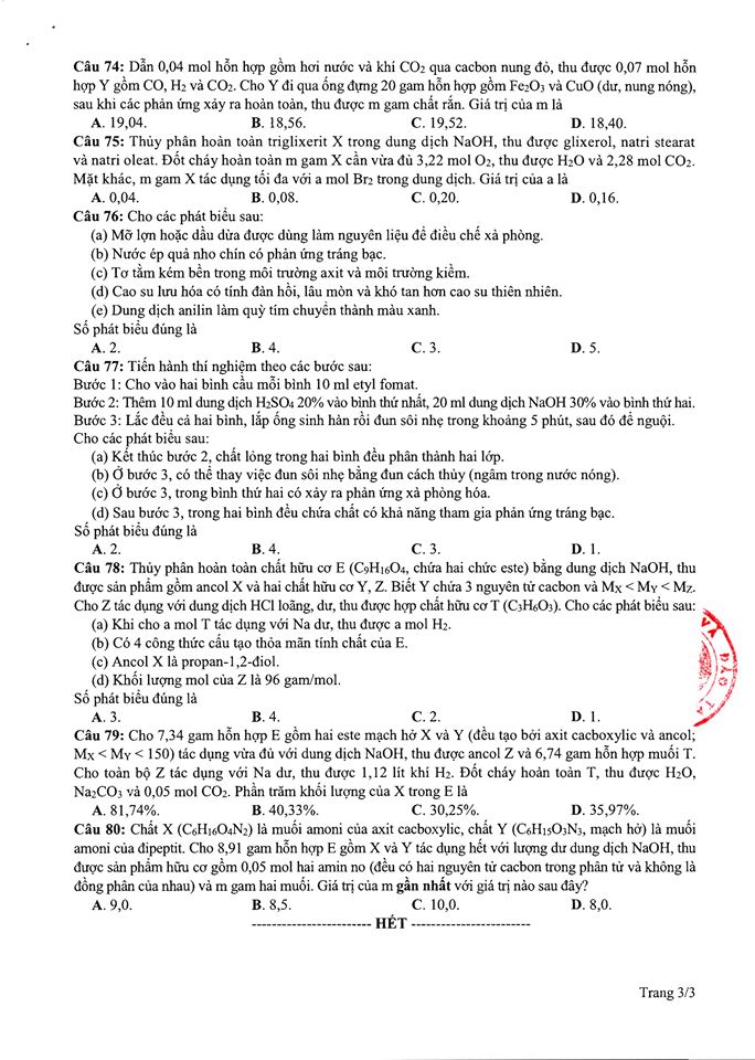 Giáo dục - Đề thi tham khảo kỳ thi tốt nghiệp THPT Quốc gia 2020 môn Hóa (Hình 3).