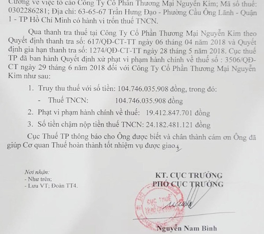 Siêu thị Nguyễn Kim trốn thuế 100 tỷ có thể bị truy tố hình sự?
