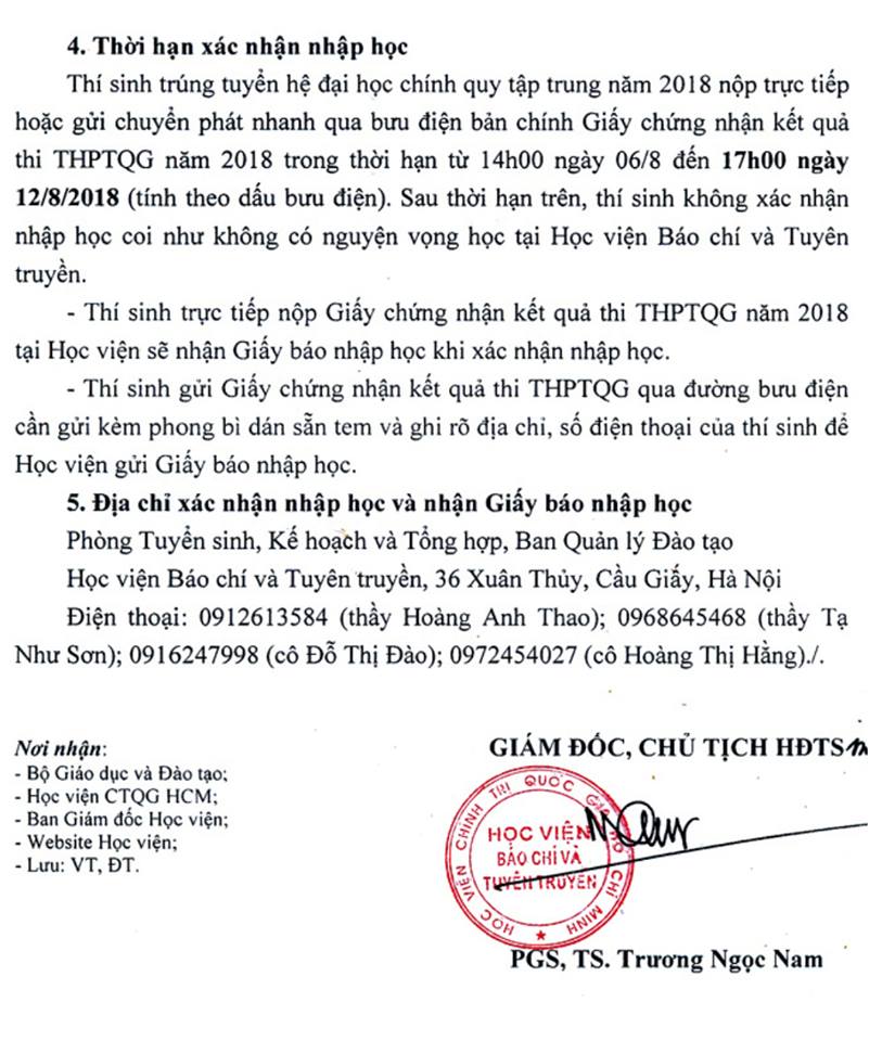 Giáo dục - Điểm chuẩn học viện Báo chí-Tuyên truyền 2018 cao nhất 30,25 (Hình 7).