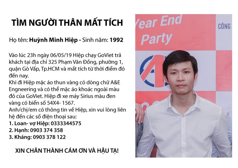 An ninh - Hình sự - Truy tìm tài xế GoViet mất tích bí ẩn sau cuốc xe đêm