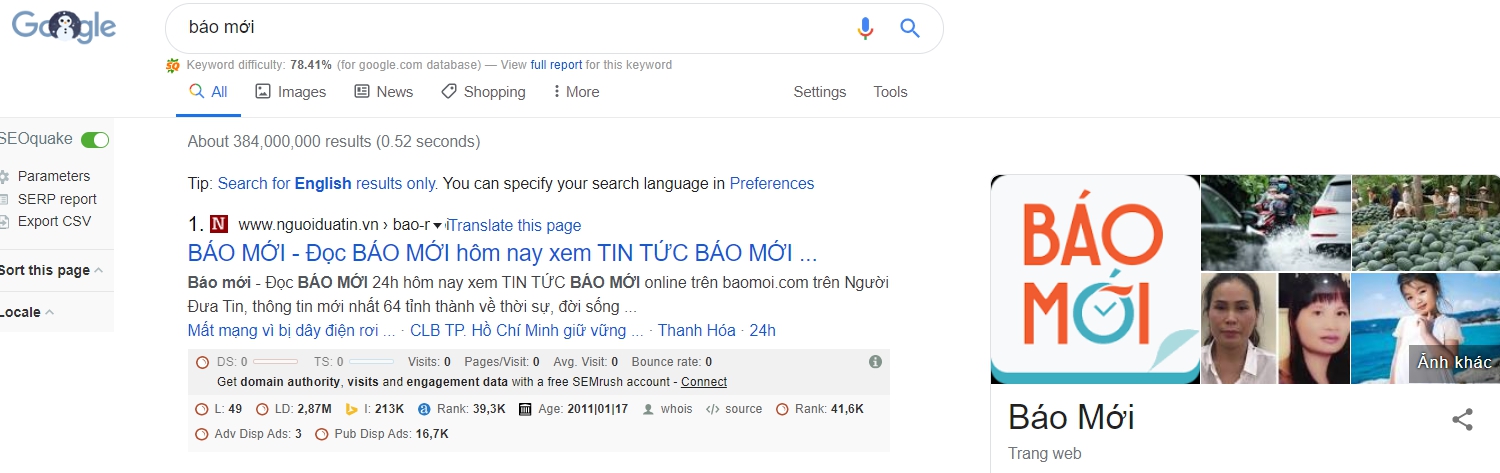 Tin nhanh - Google không hiển thị các kết quả tìm kiếm liên quan đến trang Báo Mới