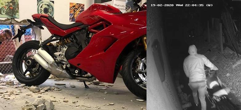An ninh - Hình sự - Đục thủng tường, siêu trộm lấy cắp chiếc mô tô Ducati tiền tỷ