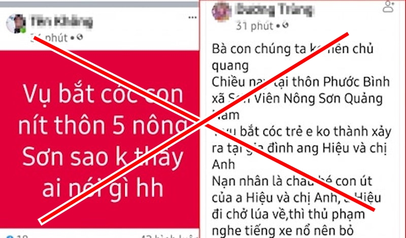 An ninh - Hình sự - 3 người ở Quảng Nam bị phạt  vì tung tin bắt cóc trẻ em trên Facebook