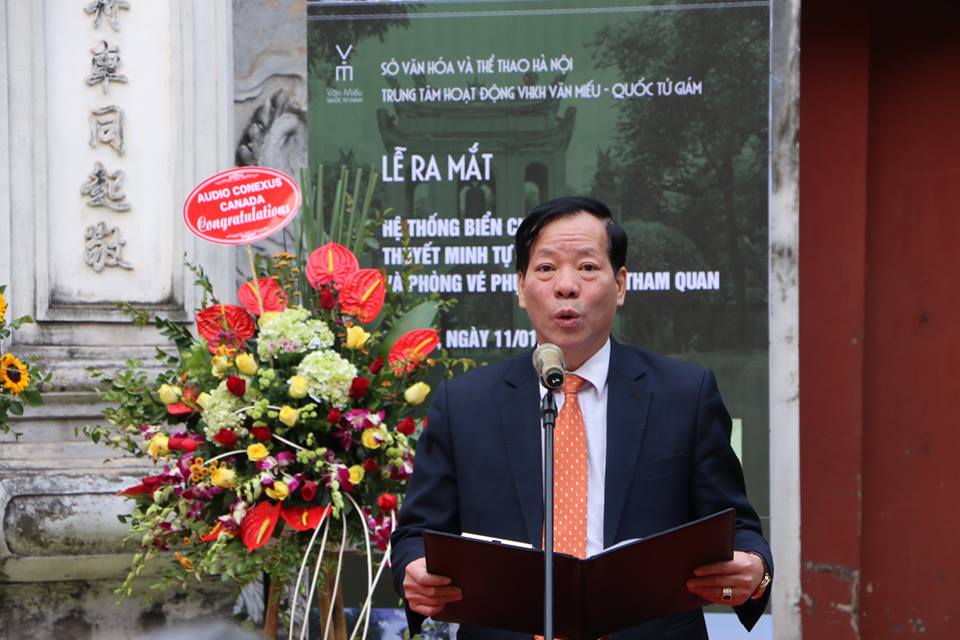 Văn hoá - Khu di tích Văn Miếu ra mắt biển chỉ dẫn và thuyết minh tự động