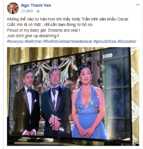 Ngô Thanh Vân tự hào khi nhìn thấy 'em gái' Kelly Marie Tran ở Oscar 2018 (Hình 2).