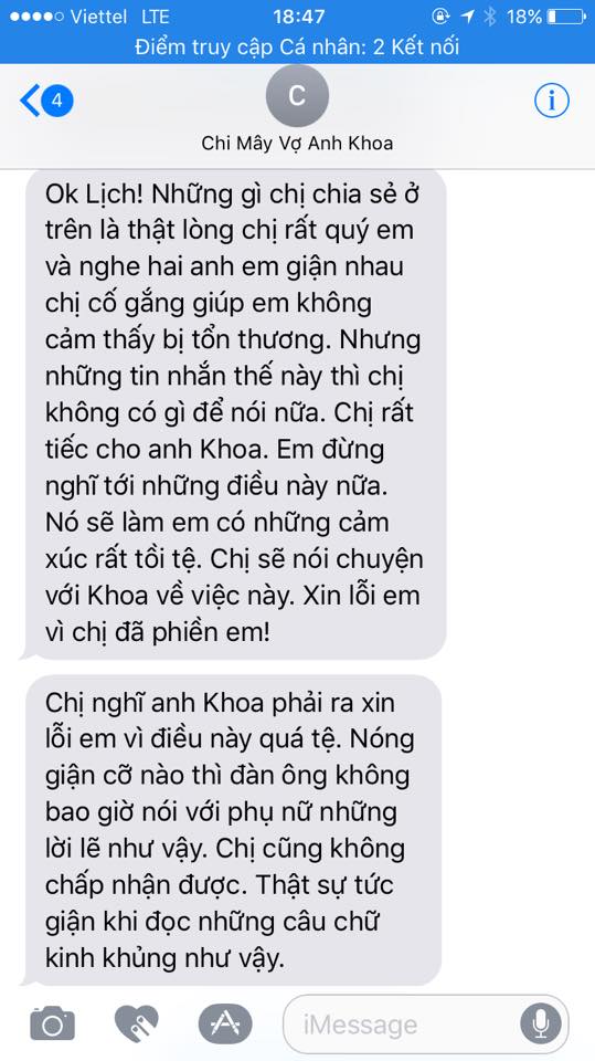 Phạm Lịch tung loạt tin nhắn được cho là của vợ Phạm Anh Khoa thừa nhận 'cái tật của chồng' (Hình 7).