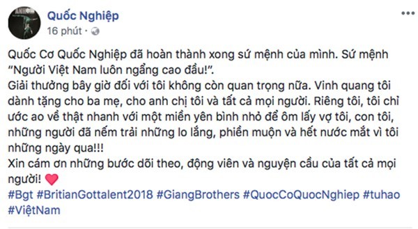 Nhiều nghệ sĩ Việt rơi nước mắt trước màn biểu diễn của anh em Quốc Cơ - Quốc Nghiệp tại chung kết Britain’s Got Talent 2018 (Hình 4).