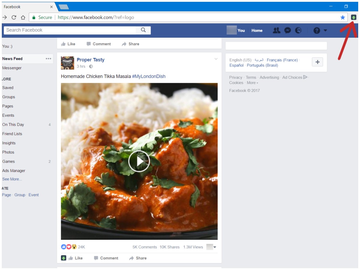 Thủ thuật - Tiện ích - Cách tải video Facebook bằng tiện ích mở rộng