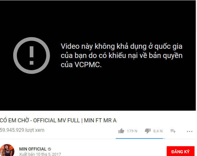 Nóng: 3 MV đình đám của Min bị xóa khỏi Youtube vì lí do bản quyền (Hình 2).