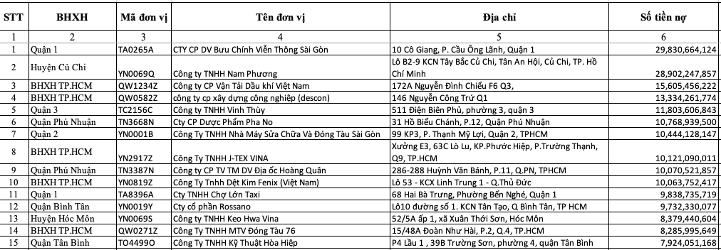 Tin nhanh - Doanh nghiệp nào đang nợ BHXH nhiều nhất TP.HCM?