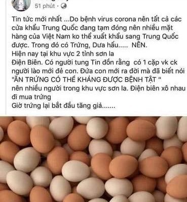 An ninh - Hình sự - Phạt 10 triệu đồng đối với người phụ nữ tung tin ăn trứng luộc chống được virus corona