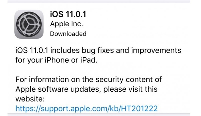 Công nghệ - Apple bất ngờ tung iOS 11.0.1 để vá lỗi bảo mật