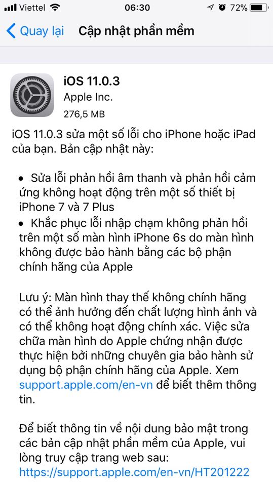 Công nghệ - Apple tung bản cập nhật iOS 11.0.3 sửa hàng loạt lỗi trên iPhone, iPad