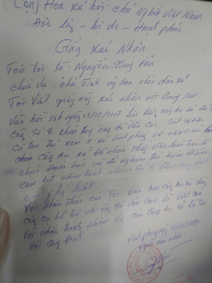 Xã hội - Công an xã còng tay nguyên Trưởng thôn phải công khai xin lỗi và bồi thường? (Hình 2).