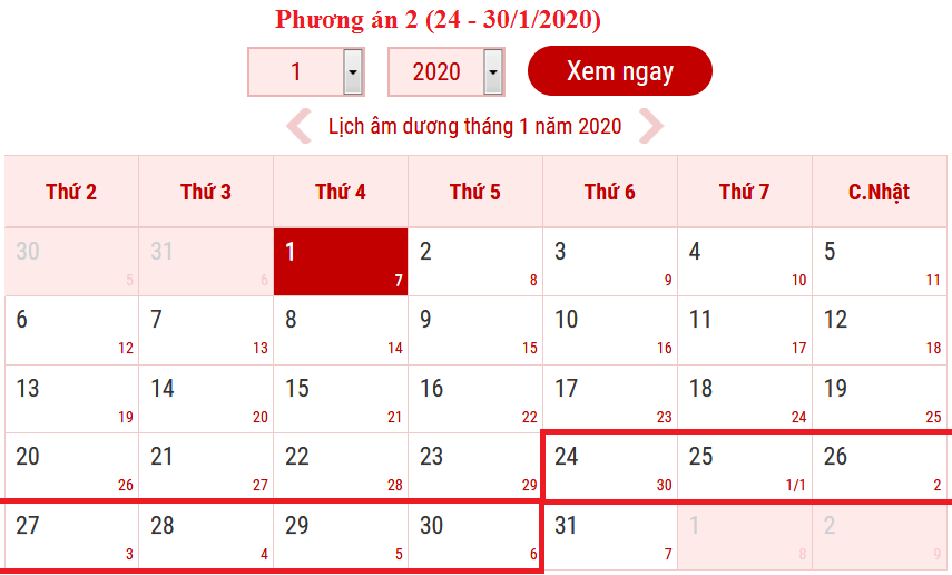 Tin nhanh - Hai phương án nghỉ Tết Nguyên đán Canh Tý 2020 (Hình 2).