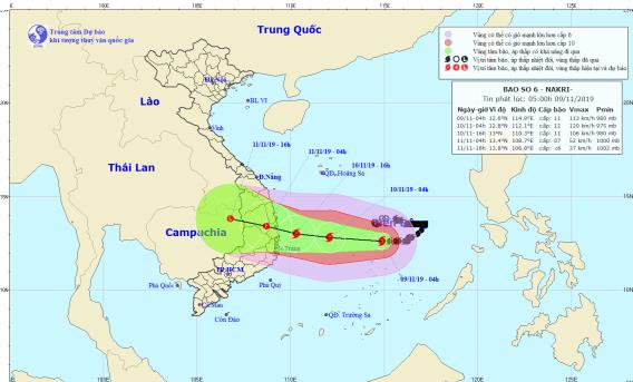 Tin nhanh - Bão số 6 giật cấp 15 tăng tốc vào Nam Trung bộ, biển động dữ dội