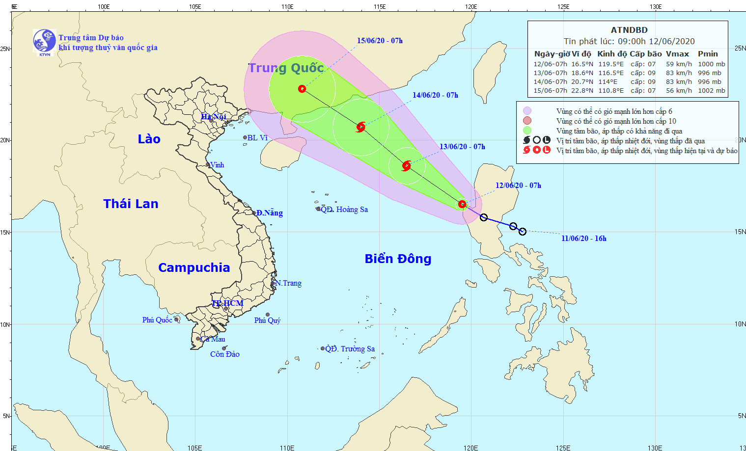 Tin nhanh - Áp thấp nhiệt đới vào Biển Đông, có khả năng thành bão ngày mai 13/6