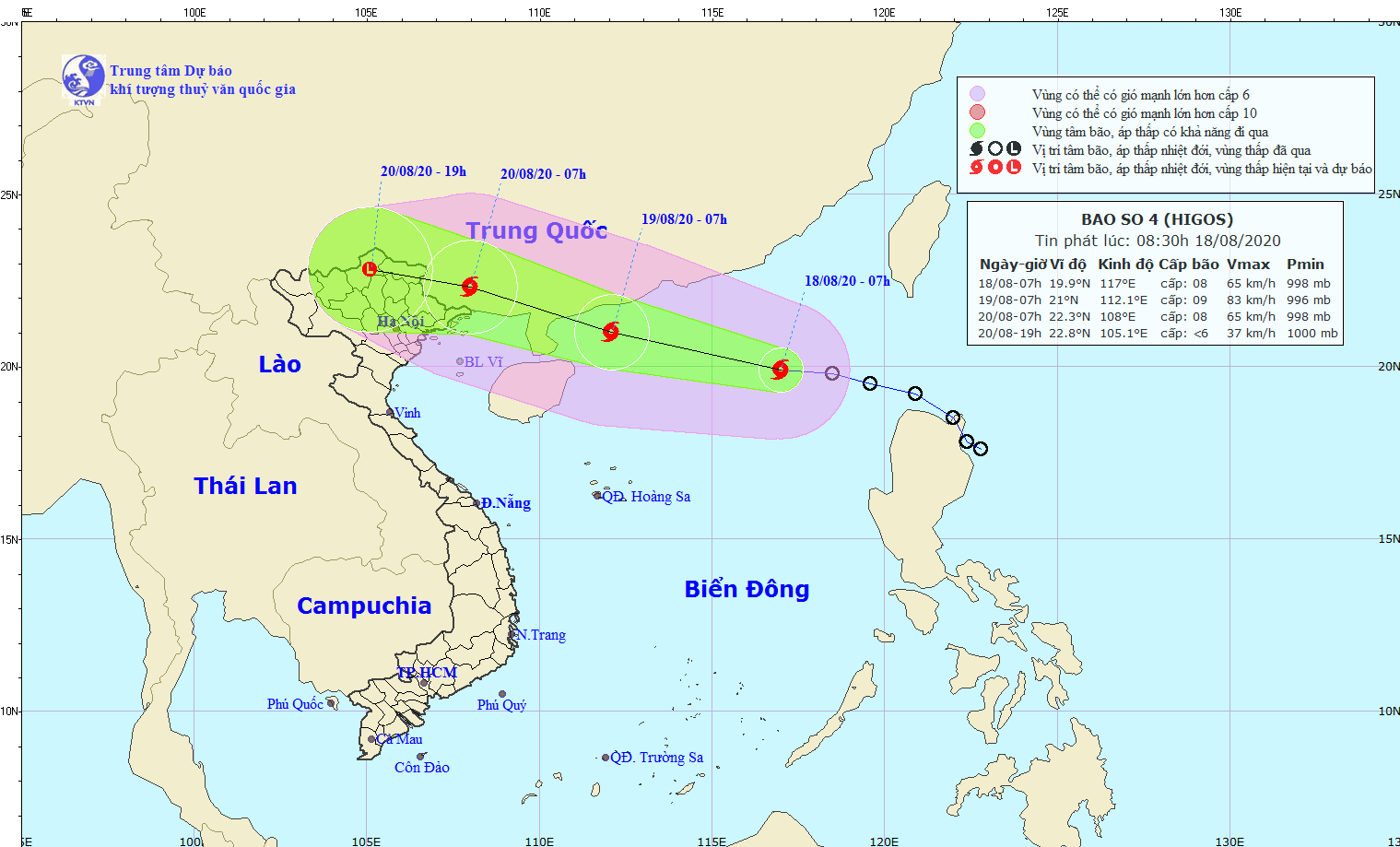 Tin nhanh - Áp thấp nhiệt đới mạnh lên thành bão số 4, tên quốc tế là Higos