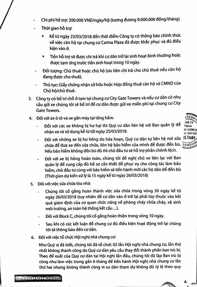 Chủ đầu tư Carina chính thức đưa ra phương án đền bù bước đầu (Hình 3).