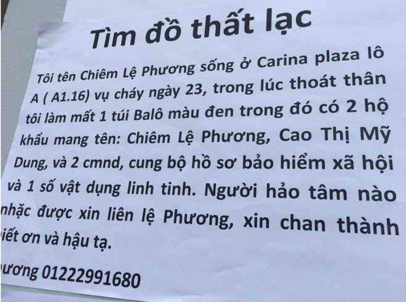 Vụ cháy chung cư Carina: Gian nan đường về nhà