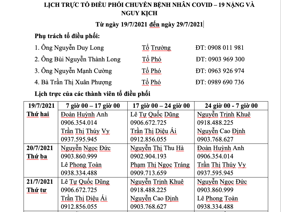 Sự kiện - TP.HCM lập tổ công tác đặc biệt điều phối bệnh nhân Covid-19 nặng, nguy kịch (Hình 2).