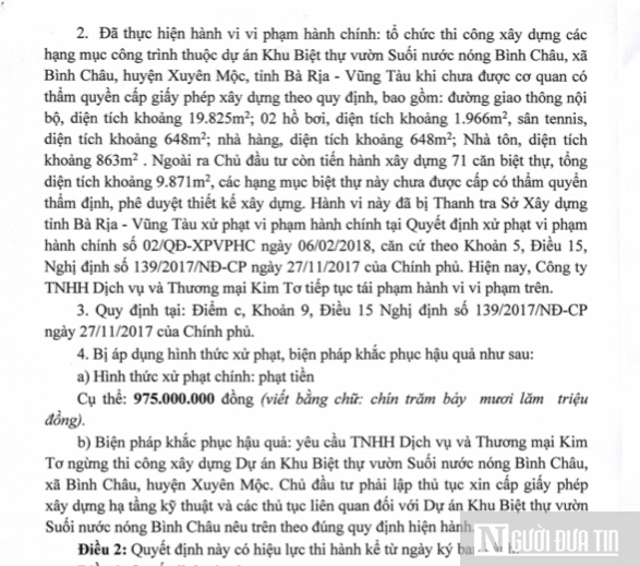 Bất động sản - Gần 100 biệt thự xây “chui” tại dự án Irelax Bangkok Villa Bình Châu -Bài 3: Xây dựng “vượt” quy hoạch 1/500 (Hình 2).