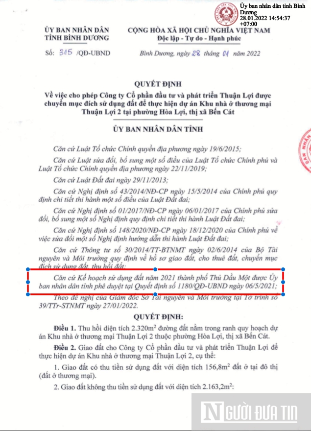 Bất động sản - Bình Dương: Dùng kế hoạch sử dụng đất của Tp.Thủ Dầu Một, cấp phép thực hiện dự án  khu nhà ở tại Tx.Bến Cát (Hình 3).