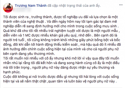 Sau ồn ào hủy hôn, Trương Nam Thành bất ngờ thông báo kết hôn với bạn gái hơn tuổi