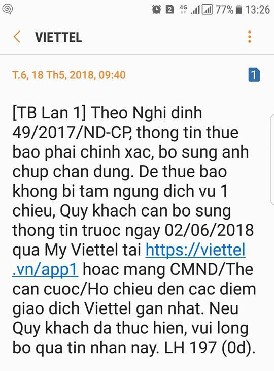 Khách hàng Viettel có thể tự gia hạn 3 ngày sau khi thuê bao bị khóa 1 chiều (Hình 2).