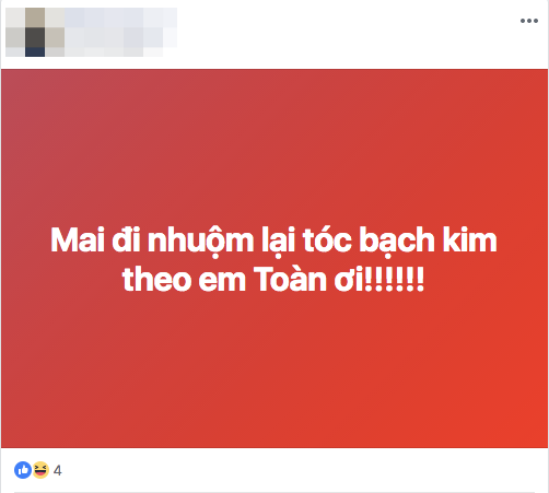 Chắc chắn màu mái tóc bạch kim của Văn Toàn sẽ trở thành màu trend hot cho năm nay.