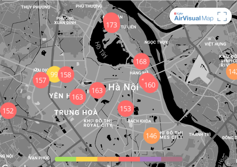 Dân sinh - Chất lượng không khí ngày 30/12: Gần Tết Dương lịch, Hà Nội lại ở mức đỏ, có hại cho sức khỏe