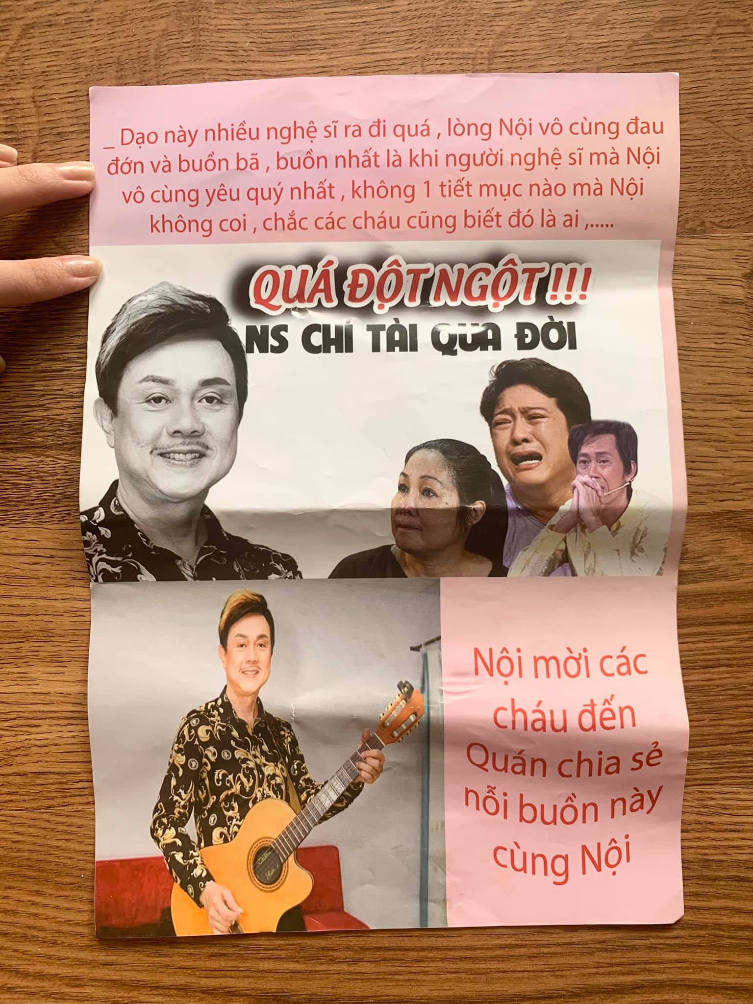 Cộng đồng mạng - Dân mạng đòi tẩy chay quán ăn lợi dụng NS Chí Tài qua đời để quảng cáo (Hình 2).