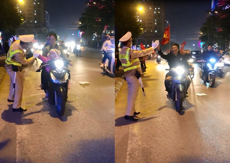Xa lộ - CSGT vừa phân luồng vừa đập tay với mọi người để ăn mừng chiến thắng gây sốt