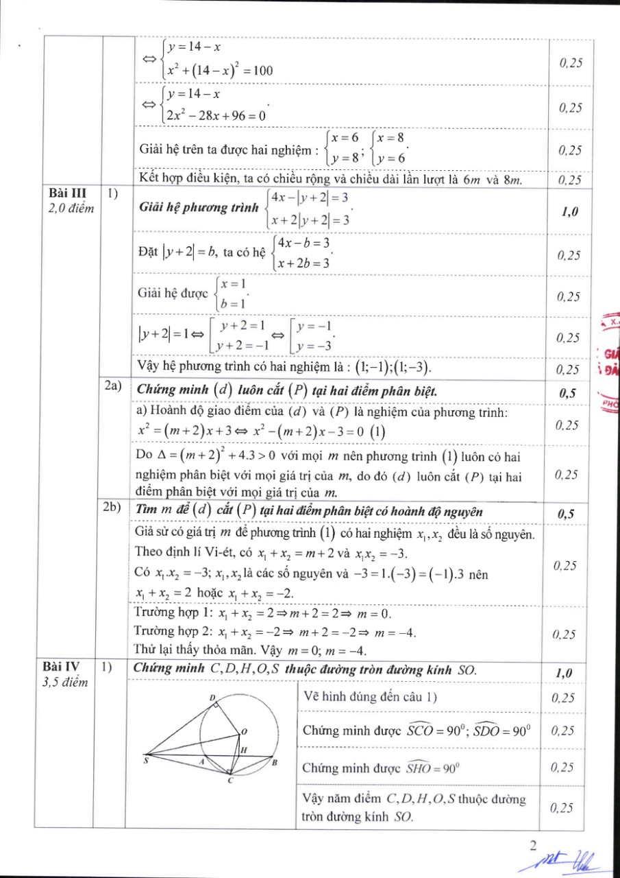 Sở GD&ĐT Hà Nội công bố đáp án chính thức môn Toán lớp 10 (Hình 2).