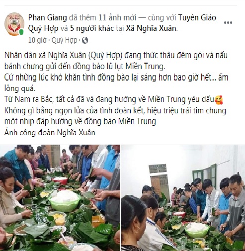 Tin nhanh - Ấm lòng người dân xứ Nghệ gói bánh chưng tiếp tế bà con vùng lũ lụt