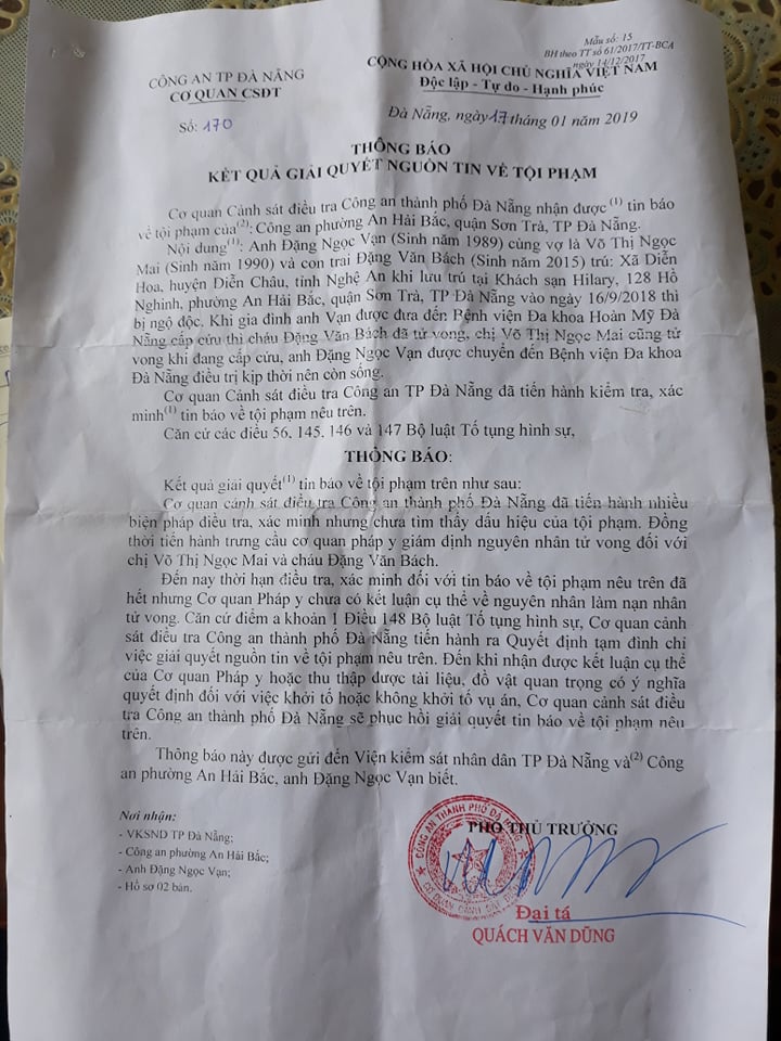 An ninh - H&igrave;nh sự - Vụ mẹ con tử vong khi đi du lịch ở Đ&agrave; Nẵng: Người chồng gửi đơn cầu cứu trong đau đớn (H&igrave;nh 2).