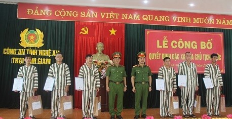 An ninh - Hình sự - 6 phạm nhân tại trại tạm giam Công an tỉnh Nghệ An được đặc xá dịp 2/9