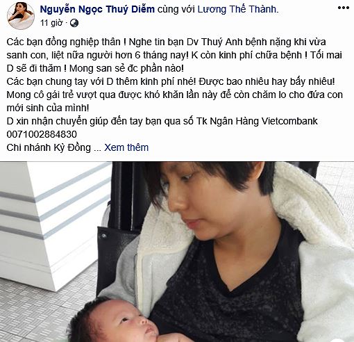 Giải trí - Diễn viên Thúy Anh bị xuất huyết não, liệt nửa người sau khi sinh con (Hình 6).