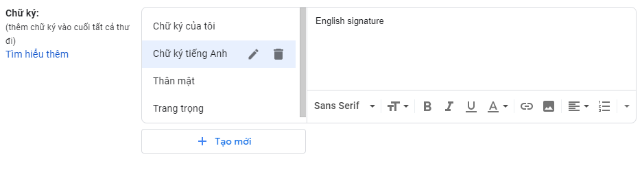 Công nghệ - Cách tạo nhiều chữ ký trên Gmail bằng công cụ có sẵn của Google (Hình 5).