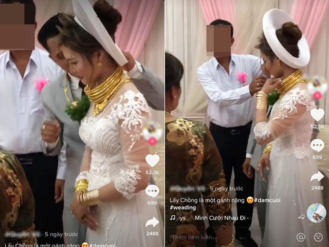 Đời sống - Nổi sóng mạng: Cô dâu Sóc Trăng gây sốt khi đeo vàng trĩu cổ vào ngày cưới  (Hình 2).