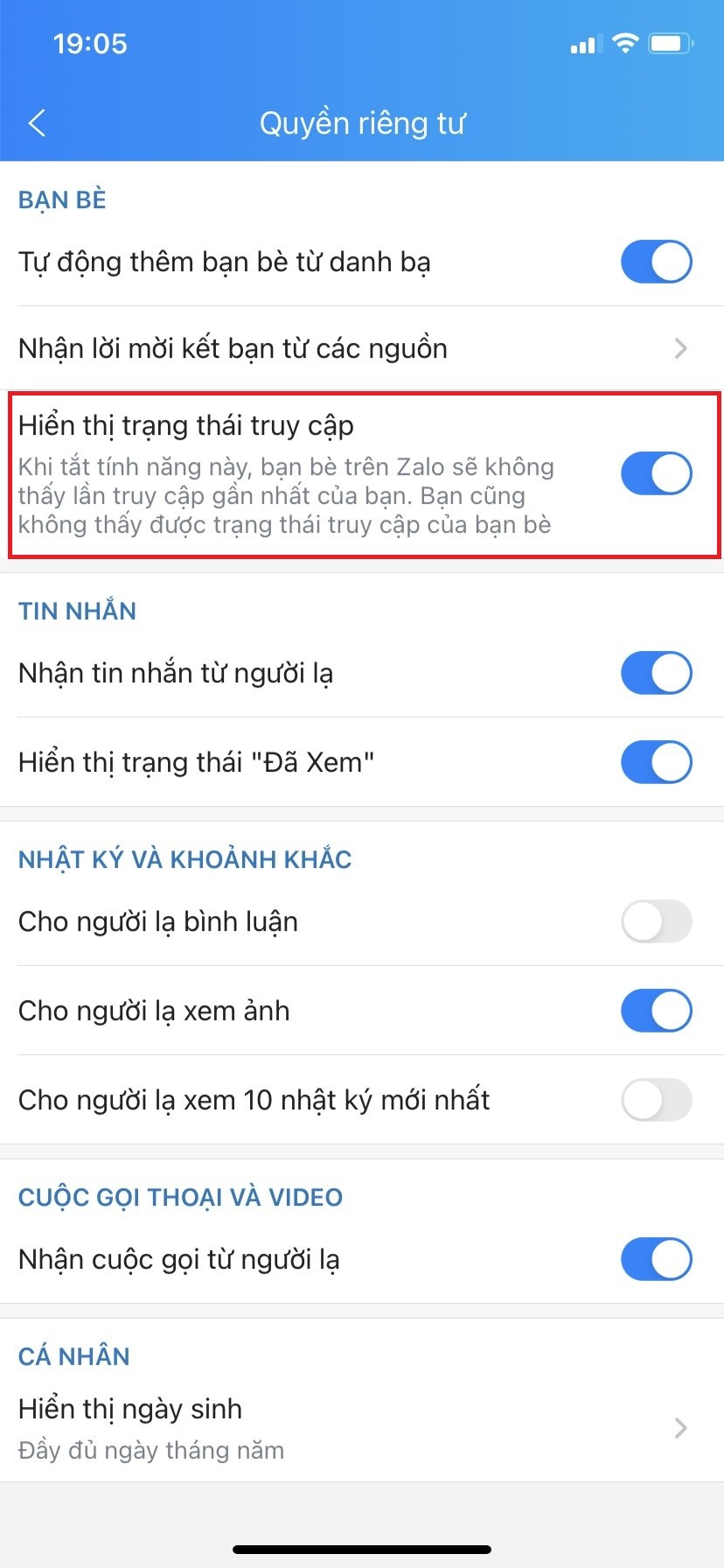 Thủ thuật - Tiện ích - Cách tắt trạng thái vừa mới truy cập trên Zalo cực đơn giản (Hình 2).