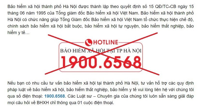 Pháp luật - Cảnh báo đường dây nóng không phải của cơ quan BHXH Tp.Hà Nội