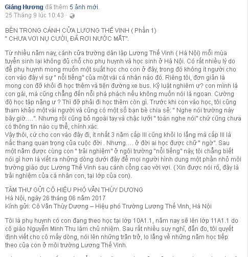 Cộng đồng mạng - Cô giáo trường Lương Thế Vinh bị phụ huynh “tố”: Tôi thực sự sốc!