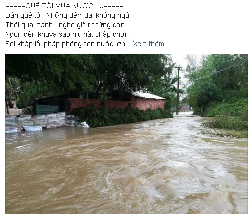 Cộng đồng mạng - Bài thơ “Quê tôi mùa nước lũ” của thầy giáo Bình Định khiến dân mạng xúc động (Hình 2).