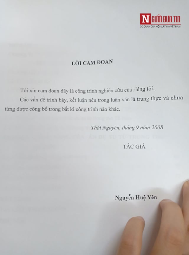 Giáo dục - Lùm xùm đạo văn -  Kỳ 1: “Tôi khẳng định chỉ hướng dẫn mình chị Huệ Yên, không có tên Sao Chi nào hết” (Hình 4).