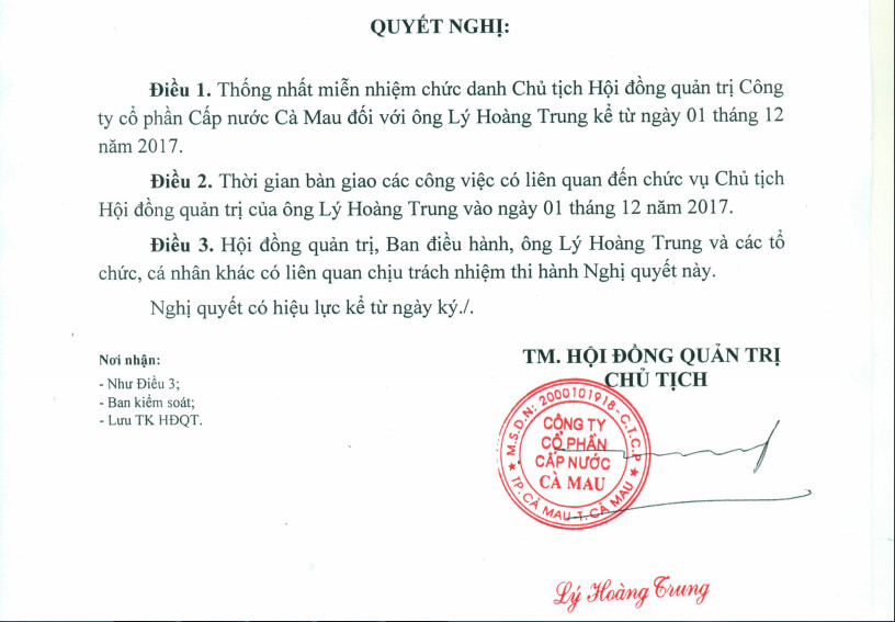 Tiêu dùng & Dư luận - Miễn nhiệm Chủ tịch HĐQT Công ty Cấp nước Cà Mau sau hàng loạt sai phạm